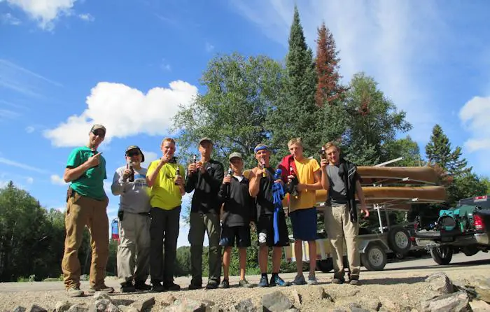 Group with canoe trailer for their BWCA canoe trip